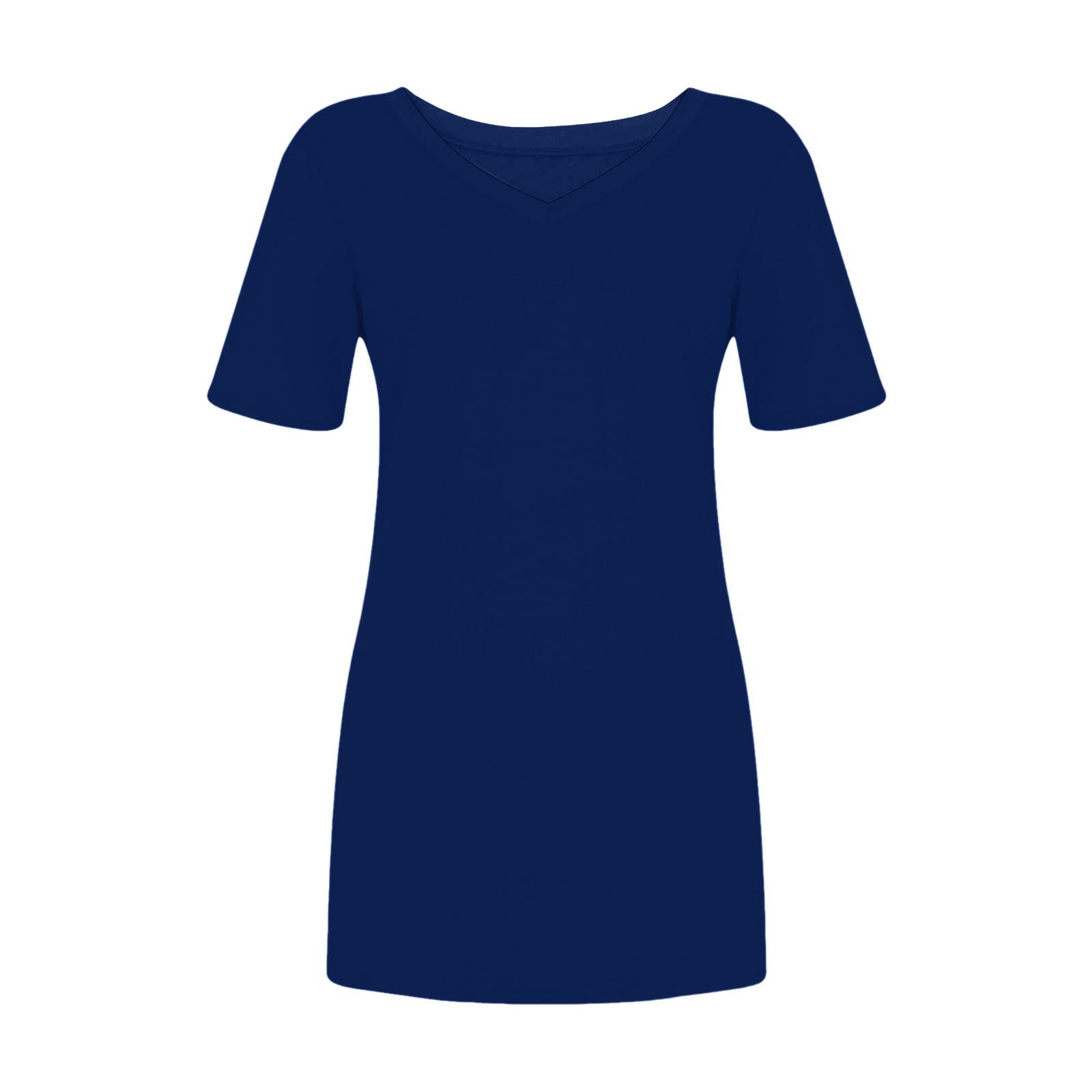 thumbnail image 5 of Camisa informal de manga corta para mujer - Top holgado con mezcla de rayón - Tallas S-XXXXXXL - Lavable a máquina, 5 of 5
